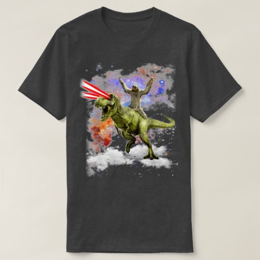 Sloth Riding TRex Dinosaur Tシャツ (デザイン正面)