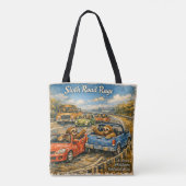 Sloth Road Rage – Rockwell‑Inspired Watercolor Car トートバッグ (裏面)
