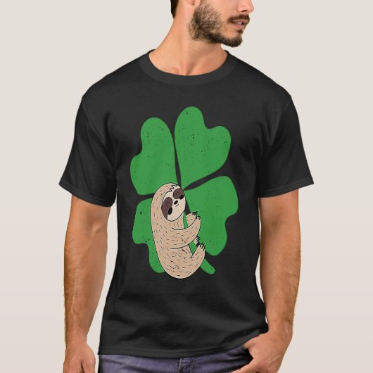 Sloth Shamrock Cute C Lazy St Patricks Day Animal Tシャツ (正面)