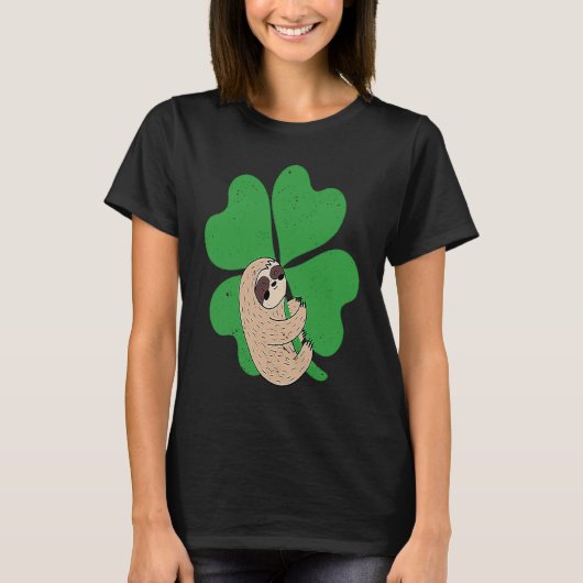 Sloth Shamrock Cute C Lazy St Patricks Day Animal Tシャツ (正面)
