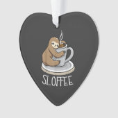 Sloth Sleep at Cup of Coffee Funny Sloth Sloffee T オーナメント (正面)