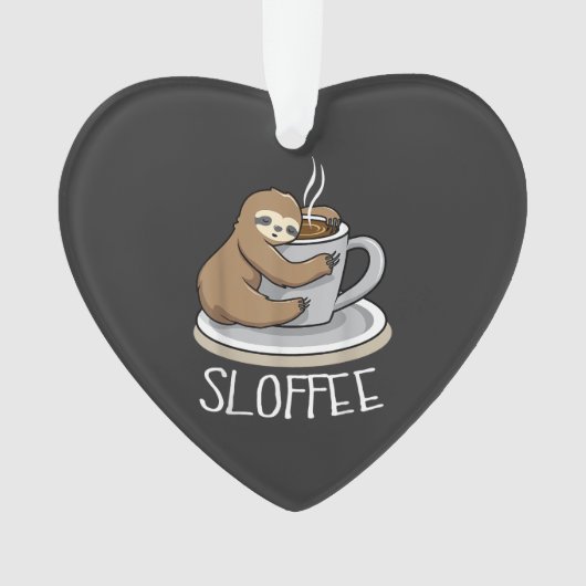 Sloth Sleep at Cup of Coffee Funny Sloth Sloffee T オーナメント (正面)