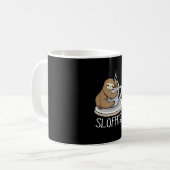 Sloth Sleep at Cup of Coffee Funny Sloth Sloffee T コーヒーマグカップ (正面左)