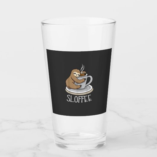 Sloth Sleep at Cup of Coffee Funny Sloth Sloffee T タンブラーグラス (正面)