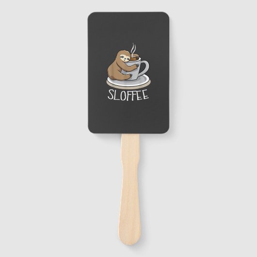 Sloth Sleep at Cup of Coffee Funny Sloth Sloffee T ハンドファン (正面)