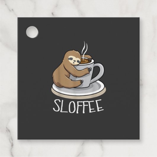 Sloth Sleep at Cup of Coffee Funny Sloth Sloffee T フェイバータグ (正面)