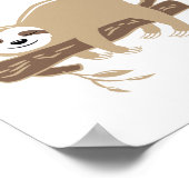 Sloth Sleeping on Music Vinyl Record Sun ポスター (角)