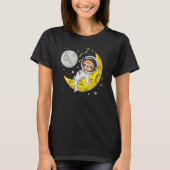 Sloth Sleeping on The Moon  Cute Astronaut Sloth Tシャツ (正面)