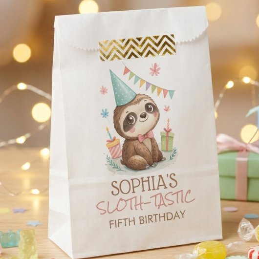 Sloth sloth-tastic kids birthday フェイバーバッグ