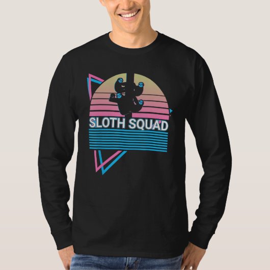 Sloth Squad Sloth Squad Sloth Lover Retro Tシャツ (正面)