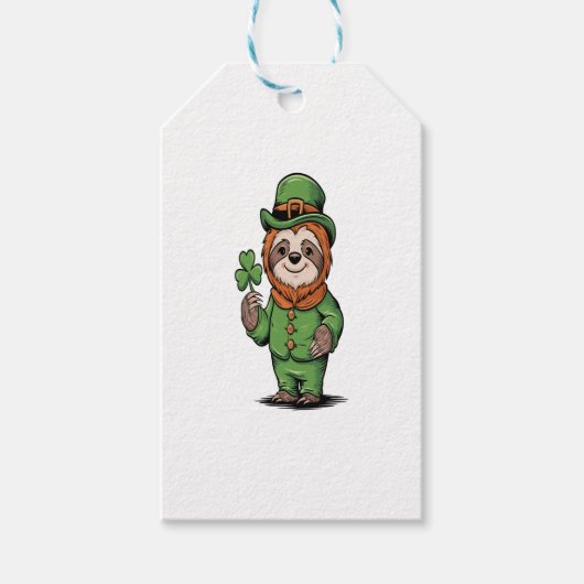 Sloth St Patrick's Day Irish Lucky ギフトタグ (正面)