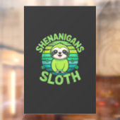 Sloth St Patricks Day Sloth Shenanigans Cute Anima ウィンドウサイン (シート2)