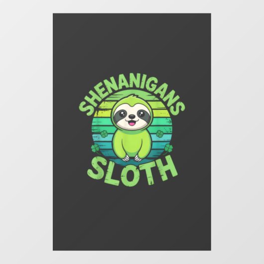 Sloth St Patricks Day Sloth Shenanigans Cute Anima ウィンドウサイン (シート)