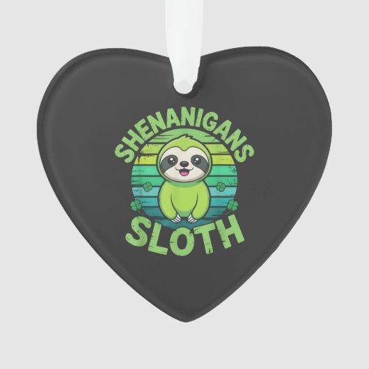 Sloth St Patricks Day Sloth Shenanigans Cute Anima オーナメント (正面)