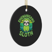 Sloth St Patricks Day Sloth Shenanigans Cute Anima セラミックオーナメント (右)