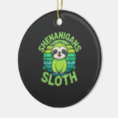 Sloth St Patricks Day Sloth Shenanigans Cute Anima セラミックオーナメント (左)