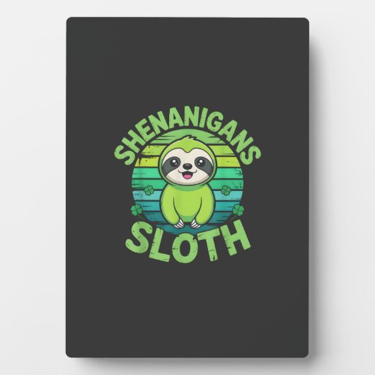 Sloth St Patricks Day Sloth Shenanigans Cute Anima フォトプラーク (正面)