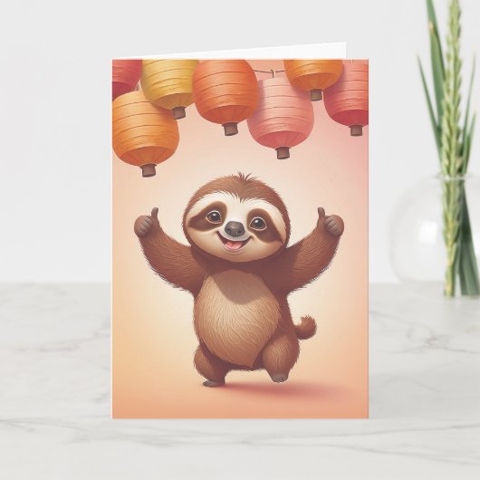 Sloth Style Birthday Vibes カード (正面)