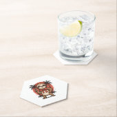 Sloth Summer Beach Rocking ペーパーコースター (インサイチュ)