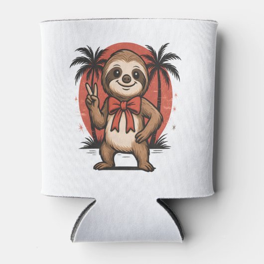 Sloth Summer Beach Rocking 缶クーラー (正面)