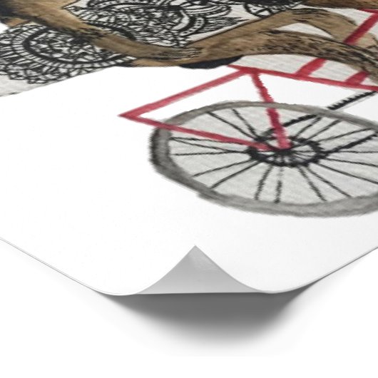 sloth surf bike poster ポスター (角)