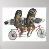 sloth surf bike poster ポスター (正面)