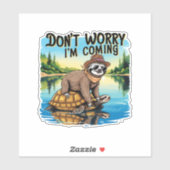 Sloth T-Shirt- Don't Worry I'm Coming シール (シート)