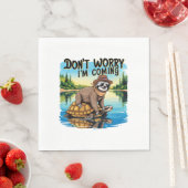 Sloth T-Shirt- Don't Worry I'm Coming スタンダードランチョンナプキン (インサイチュ)