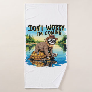 Sloth T-Shirt- Don't Worry I'm Coming バスタオル