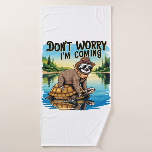 Sloth T-Shirt- Don't Worry I'm Coming バスタオル (バスタオル)