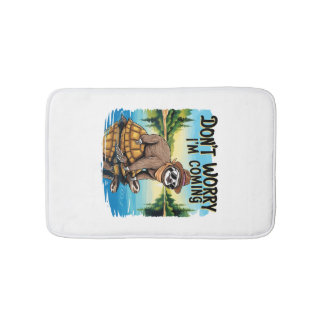 Sloth T-Shirt- Don't Worry I'm Coming バスマット