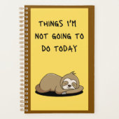 Sloth Things I'm Not Going To Do Today Planner プランナー手帳 (正面)