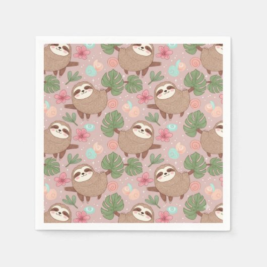 Sloth Tropical Dream スタンダードカクテルナプキン (正面)