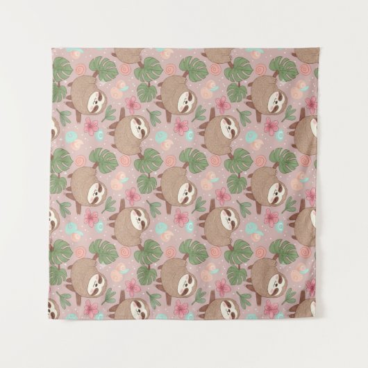 Sloth Tropical Dream タペストリー (正面(横))