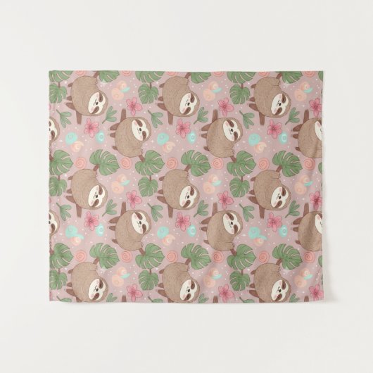 Sloth Tropical Dream タペストリー (正面(横))