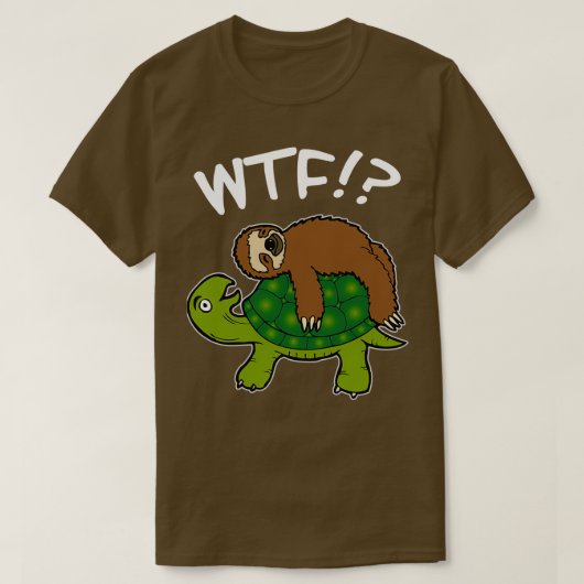 Sloth Turtle Sleeping WTF Funny Gift Tシャツ (デザイン正面)