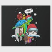 Sloth Turtle Snail Cute Animal Lover Christmas ラッピングペーパー (フラット)