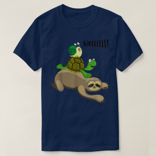 Sloth Turtle Snail Funny Running Team Gift T Tシャツ (デザイン正面)