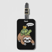 Sloth Turtle Snail Piggyback Animal Running Wild  ラゲッジタグ (正面縦)