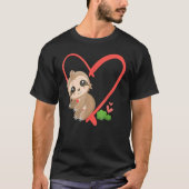 Sloth Valentine Heart Valentines Day Sloth Tシャツ (正面)