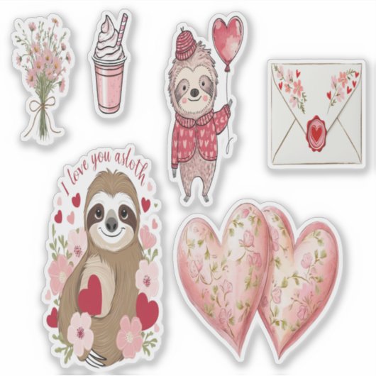 Sloth Valentine Setスタンプ シール (正面)