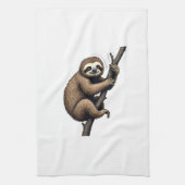 Sloth Vintage Engraving Graphic Tee (2) キッチンタオル (縦)