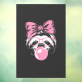 Sloth Wearing Glasses and Blowing Pink Bubble Gum  ウィンドウサイン (シート3)