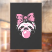 Sloth Wearing Glasses and Blowing Pink Bubble Gum  ウィンドウサイン (シート2)