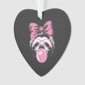 Sloth Wearing Glasses and Blowing Pink Bubble Gum  オーナメント (正面)