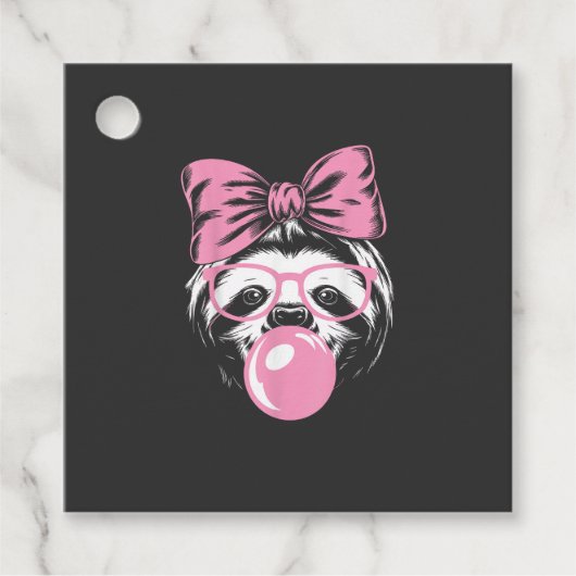 Sloth Wearing Glasses and Blowing Pink Bubble Gum  フェイバータグ (正面)