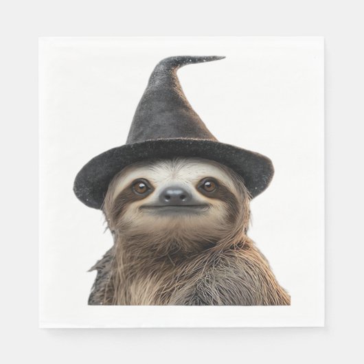 Sloth Wearing Halloween Witch Hat Classic T-Shirt スタンダードランチョンナプキン (正面)