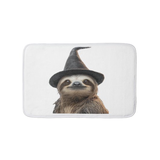 Sloth Wearing Halloween Witch Hat Classic T-Shirt バスマット (正面)