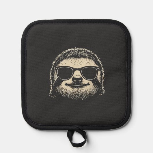 Sloth Wearing Sunglasses Graphic Sloth Shirt Men W 鍋敷き (正面)