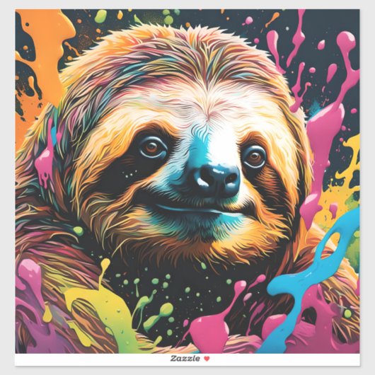 Sloth with splatters シール (シート)